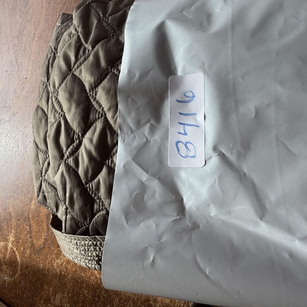 Lands' End Coat‎ Womens Small Tan Khaki Quilted Belted Snap Front Insulated - Picture 11 of 11